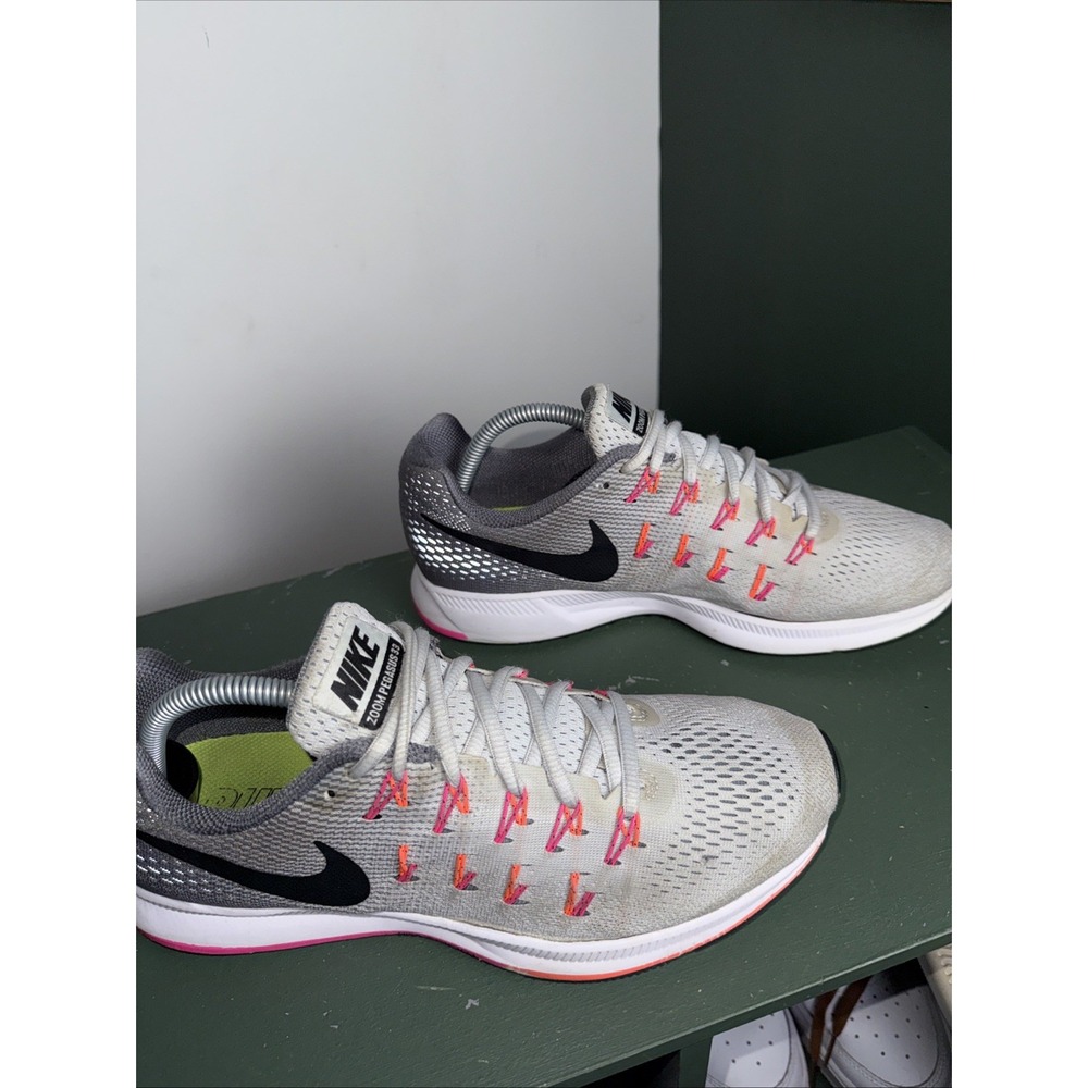 Nike Womens Air Zoom Pegasus 33 831356-006 Gray Running Shoes 10